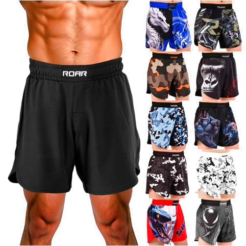 ROAR-INT BJJ Shorts Grappling Kickboxing Muay Thai Boxing Shorts MMA Fight Shorts for Men