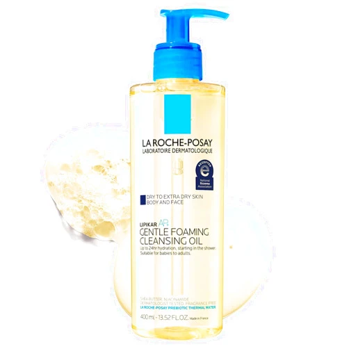 La Roche-Posay NEW Lipikar AP+ Gentle Foaming Cleansing Oil | Gentle Oil Cleanser for Face and Body Formulated with Niacinamide | Long-Lasting 24-hour Hydration | Fragrance-Free & Soap Free