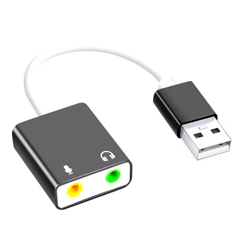 QAJOPFN USB Audio Adapter, External Sound Card for PC and Laptop，USB Microphone Adapter to 3.5mm(1/8 inch) for Headphone, Speaker and Microphone Jack, Plug and Play USB to Stereo Audio Adapter
