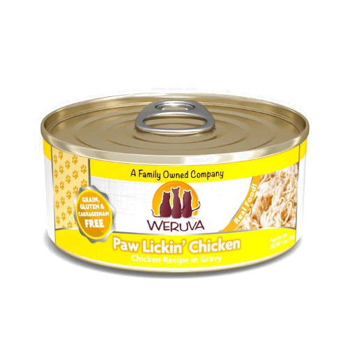 Weruva Classic Cat Food, Paw Lickin’ Chicken with Chicken Breast in Gravy, 5.5oz Can (Pack of 24)