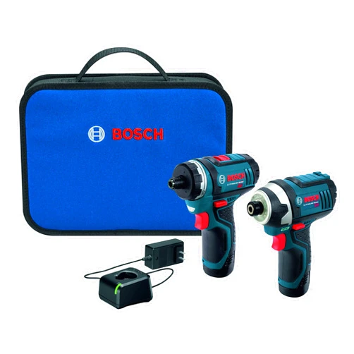 BOSCH CLPK27-120 12V Max 2-Tool Combo Kit with Two-Speed Pocket Driver, Impact Driver and (2) 2.0 Ah Batteries,Blue