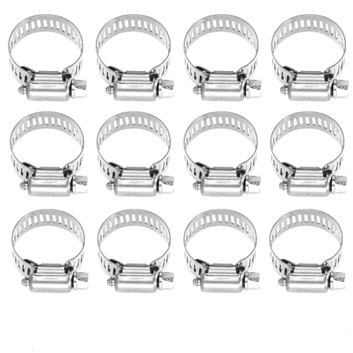 Hankun Hose Clamps,12 Pcs Range Worm Gear Hose Clamp Adjustable Gear Plumbing, All 304 Stainless Steel Clamp, Anti Rust, Anti-Corrosion, Waterproof, 1/2-3/4