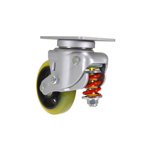 Vestil CST-G80-6X2PU-S Polyurethane Swivel Caster 6 in. Diameter x 1-3/4 in. Width 308-550 Lb. Capacity Yellow/Black