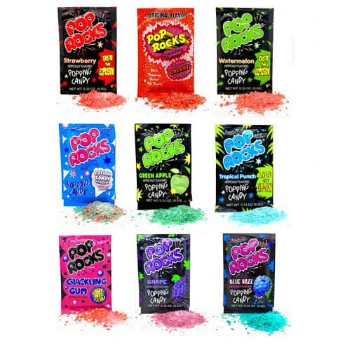 Crait Pop Rocks Crackling Candy Variety Pack Classic Popping Candy - Nine Different Flavors Bulk Pop Rocks Popping Candy, Bulk Candy Individually Wrapped (9 Count)