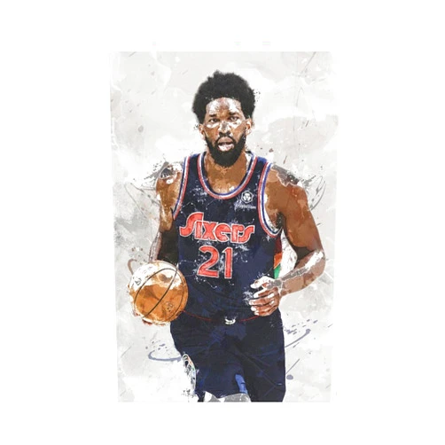 stortnate Joel Embiid Poster Basketball Canvas Poster Wall Art Decor Print Picture Paintings for Living Room Bedroom Decoration Unframe:12x18inch(30x45cm)