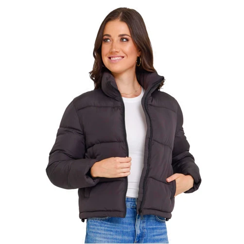 Steve Madden Cropped Puffer Jacket, Warm Winter Coats for Women, Trendy Cute Winter Jackets for Women