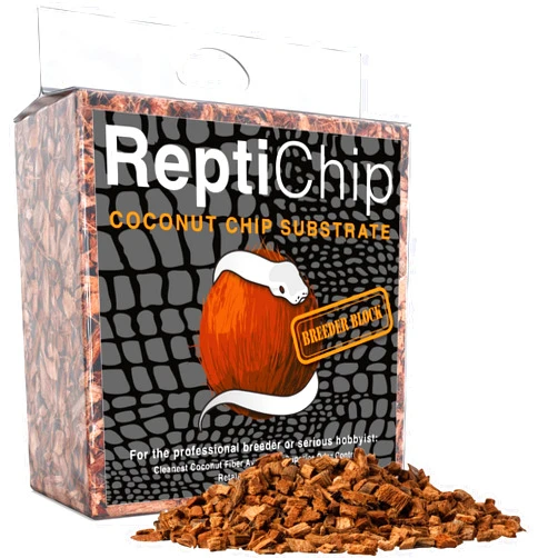 Reptichip Premium Coconut Substrate ReptiChip Compressed Coconut Chip 72 Quart Coco Husk Reptile Substrate Snake Bedding for a Tortoise, Ball Python, Gecko, Frog, or Lizard Habitat Terrarium Tank