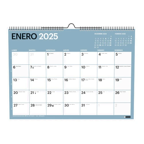 Miquelrius - Chromat 2025 Wall Calendar, A3 Calendar: 420 x 296 mm, with note space, double spiral binding, 9 different interior colours, 2025 calendar, Spanish