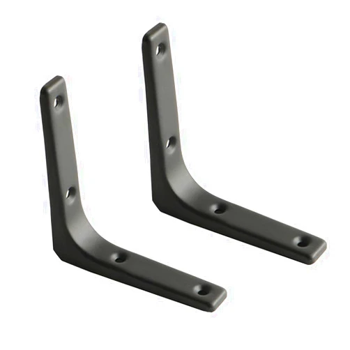 SAYAYO 2 PCS Iron Wall Shelf Bracket, 4 x 4 Inch Heavy Duty Shelf Support Bracket Decorative Joint Angle Bracket, Matte Black