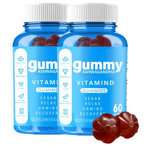 CANOTUN Ashwagandha Gummies - 60 Count - Mixed Berry, KSM-66, Vegan, Plant Based, Non-GMO, Gluten-Free & Gelatin Free Relax (2 Bottles)