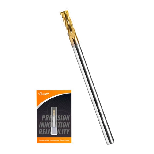 A ACT ACCU-CUT ACCUCUT A4KES 5mm Carbide Square End Mill- 4 Flute Milling Bit for Steel, Forge Steel, Hardened Steel, Copper, Alloys & Materials < HRC 50 - AlTiN Coating CNC Router Bit, 45 Degree Helix
