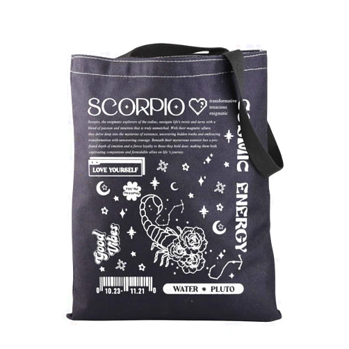 JNIAP Zodiac Sign Gift 12 Constellation Birthday Gift for Astrology Lover Horoscope Tote Bag