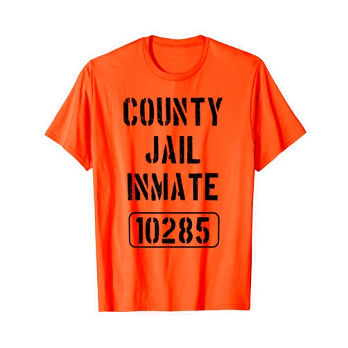 Prison Costume Tshirt Designs 001 County Jail Shirt | Prison Inmate Novelty Tee