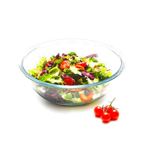 NUTRIUPS 5QT Tempered Glass Bowl, Large Glass Serving Bowl, Large Salad Bowl Microwave Oven Dishwasher Safe Shallow