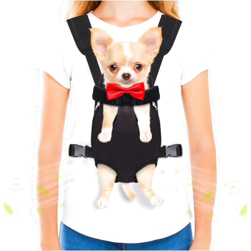 Hpetppy Pet Carrier Backpack, Hands-Free Adjustable Dog Front Carrier Legs Out & Easy-Fit Dog Backpack Carrier for Hiking Camping Traveling Cycling for Small Dogs and Rabbits (Small, Black)