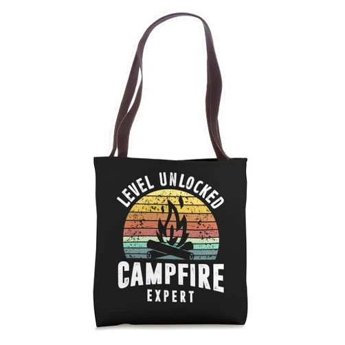 TooMerch Campfire Expert Level Unlocked Campfire Expert Travel Lover Campaign Skill Tote Bag