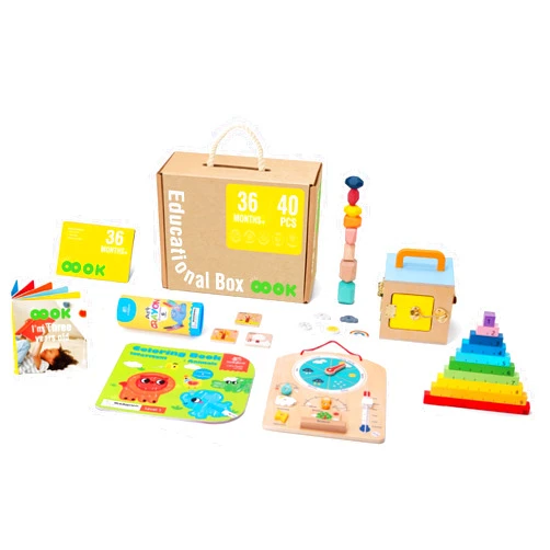 TOOKYLAND Early Learning Toy Bundle - 6 in 1 Box Educational Montessori Play Set; Wooden Toddler Toys for 3 Year Old +