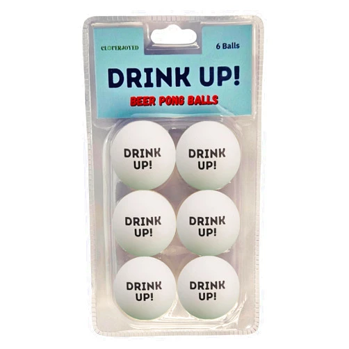 Cloverjoyed Drink Up! Beer Pong Balls - 6 Pack - Party Drinking Games, Funny Bachelor Party Favors, Party Supplies for Birthday, Gag Gifts