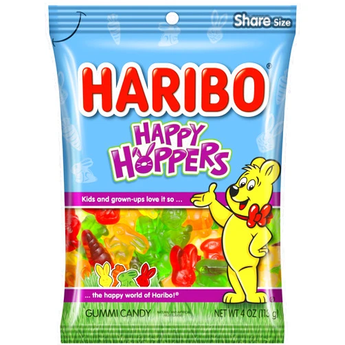 HARIBO Happy Hoppers Gummi Easter Candy, 4 oz. Bag (Pack of 12)