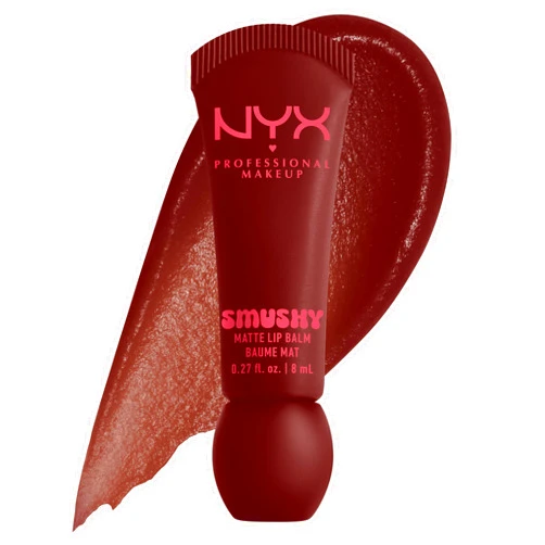 NYX PROFESSIONAL MAKEUP Smushy Matte Lip Balm, Tinted Lip Moisturizer with Soft, Matte Finish - Smudge Fudge (Chocolate Brown)