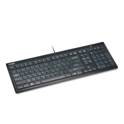 Kensington Slim Type Wired Keyboard (K72357USA),Black