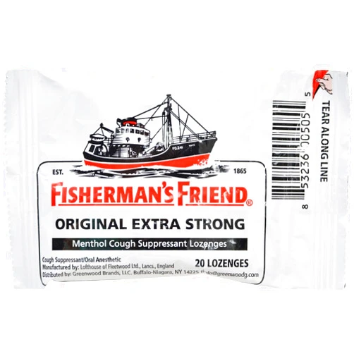 Kusind FISHERMANS FRIEND 20 LOZENGES 10MG ORIGINAL EXTRA STRONG (pack of 4)