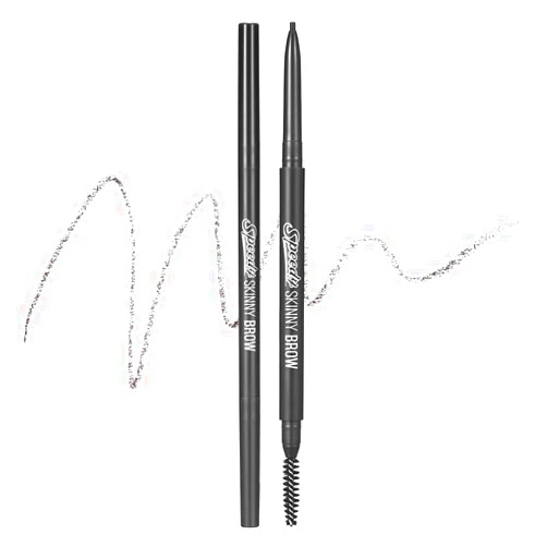 PERIPERA Speedy Skinny Brow (01 Gray Brown),1.5mm Precise Eyebrow Pencil, Dual-Sided Fine Tip Shades, Define Fills Brow Make up, K Beauty, Korean Make-up