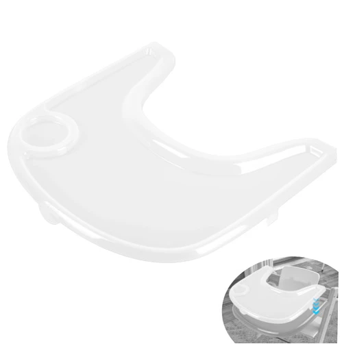 LuQiBabe High Chair Tray Cover Compatible with Stokke Tripp Trapp Chair with Cup Holder - Smooth Surface and Strong Suction - Made with Food-Safe Plastic (BPA BPS BPF Lead Phthalate Free) - Clear