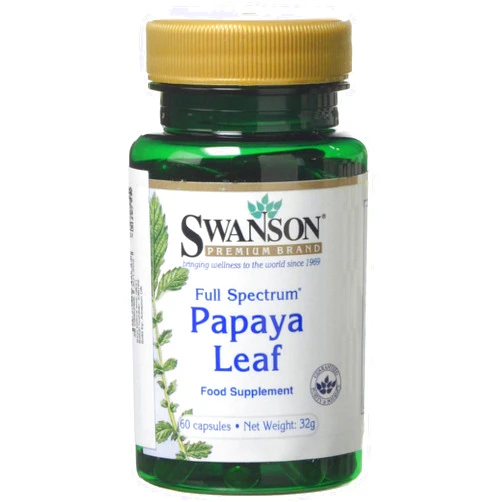 Swanson Full Spectrum Papaya Leaf - Herbal Supplement Promoting Digestive Health '&' GI Tract Support - Natural Formula Overall Wellness - (60 Capsules, 400mg Each)