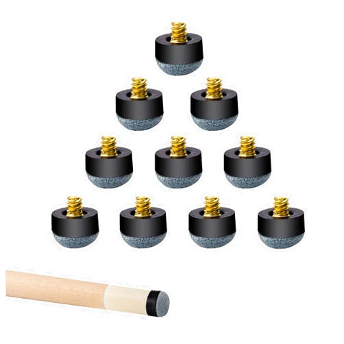 GSE Games & Sports Expert 10 Pieces 12mm/13mm Billiard Pool Tips, Soft/Hard Screw-on Tips Replacement or White Pool Cue Stick Nylon Ferrules Replacement