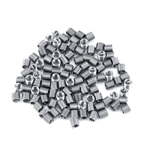Walfront 100Pcs Wire Thread Insert, M4 Helicoil Thread Insert Stainless Steel Coiled Wire Insert Assortment Thread Rethread Repair(M4X0.7X2D)