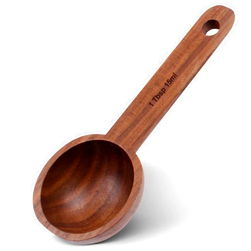Houdian Wooden Coffee Spoon in Walnut, Houdian Coffee Scoop Measuring for Coffee Beans, Whole Beans Ground Beans or Tea, Home Kitchen Accessories, Coffee Scoop - 1 Pack, 15ml