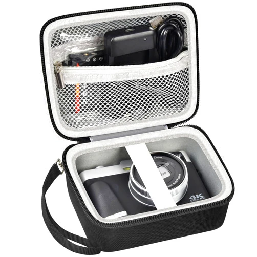Againmore Hard Case Compatible with Hauyince/for ToAuite/for Lecnippy/for Bifevsr/for Lecran/for Saneen 4K 5K Digital Camera 48MP, Portable Camera Storage Cover-Black Bag+Black Zipper(Box Only)