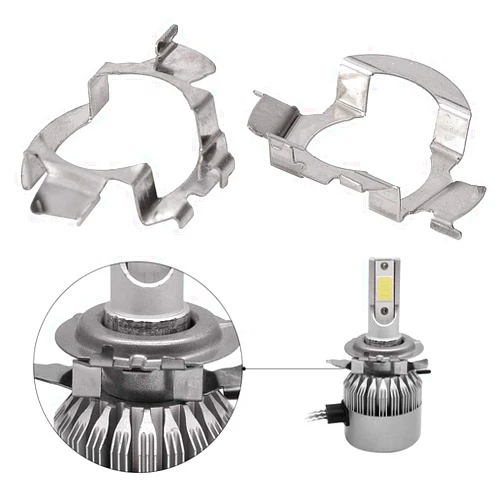 Ligdeun.auto H7 LED Bulb Adapter Holder For Jetta Mercedes-Benz Audi BMW E85 X5 New Bora Sagitar Saab -104 Model 2 PCS