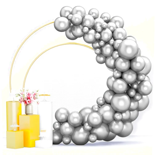 Fewoni Metallic Silver Balloons,75Pack 12/10/5 inch Different Sizes Chrome Silver Balloon Garland Arch Kit for Wedding Anniversary Birthday Party Decorations