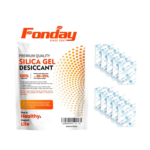 Fonday 1 Gram 100 Packets Fonday Food Grade Silica Gel Desiccants Packs Moisture Absorbers Dehumidifier