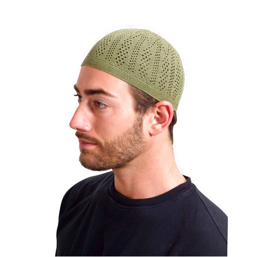 Muslim Bookmark Lightweight Solid Color Turkish Crochet Kufi for Men
