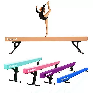 ‎FBSPORT FBSPORT 8ft Adjustable Balance Beam: High and Low Floor Beam Gymnastics Equipment for Kids/Adults,Gymnastics Beam for Training,Practice, Physical Therapy and Professional Home Training with Legs Brown