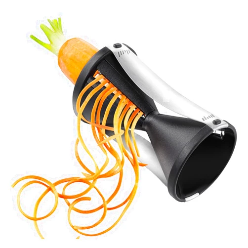 G.A.S Hardware Veggie Slicer, Dual Stainless Steel Blade Vegetable Cutter for Thick or Thin Noodle, Works with Zucchini, Squash, Cucumbers, Carrots - Kitchen Slicer Tool - Portable Veggie Slicer