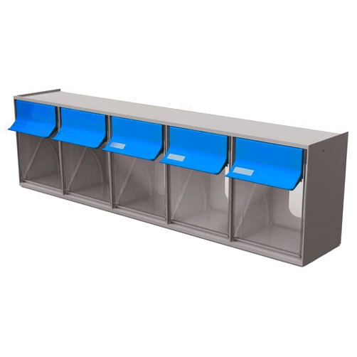 Ideal BNZ Ideal Security Inc Plastic Storage, Stackable Organizer for Everything from DIY to Crafts Tilt G2, 5 Bins, Grey