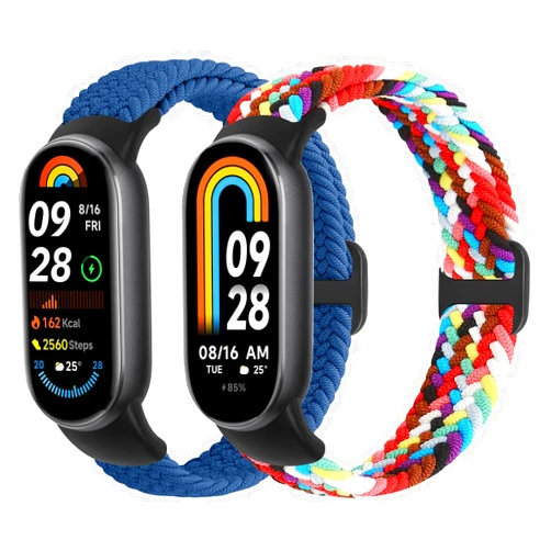 TumpCez Braided Bands Compatible with Xiaomi Smart Band 9 Straps/Xiaomi Smart Band 8 Straps for Women Men, Elastic Adjustable Solo Loop Nylon Woven Replacement Wristbands for Xiaomi Mi Band 9/8
