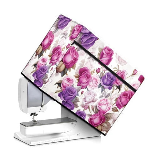Uorisanigo Cover for Sewing Machine Dust Cover Purple Rose Sewing Machine Cover with Storage Pocket Sewing Machine Protection Decor Accessories
