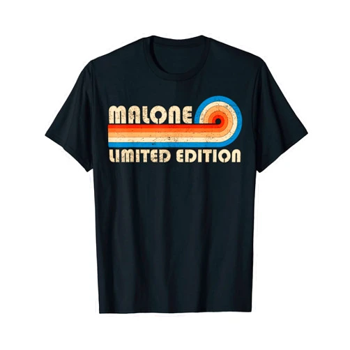 Customized Last Name Gifts Matching Family Team MALONE Surname Retro Vintage 80s 90s Birthday Reunion T-Shirt