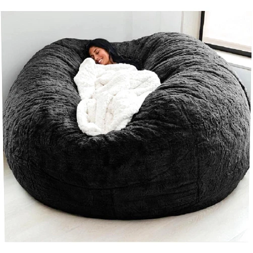 Handläufe 5/6/7ft Giant Bean Bag Chair for Adults (No Filler), Lazy Sofa Cover Washable Bean Bag Storage Chair Cover for Home Garden Lounge Living Room