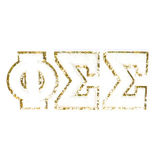 Sorority Shop Phi Sigma Sigma Chenille Letter Stickers - Adhesive Back, Set of 3 Greek Letters