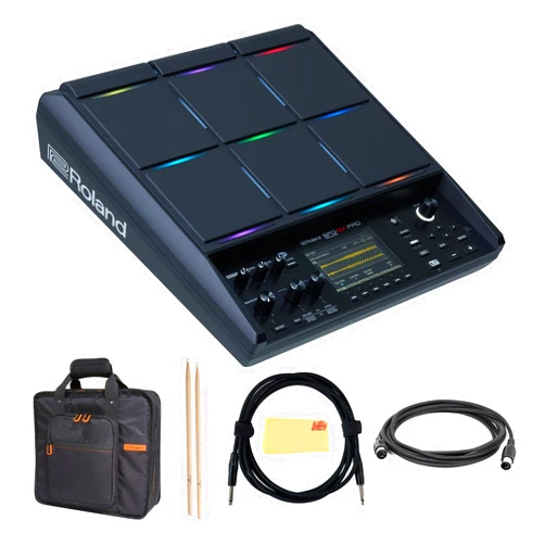 Roland SPD-SX PRO Sampling Pad Bundle with Carrying Case, Drumsticks, MIDI Cable, Instrument Cable, and Austin Bazaar Polishing Cloth