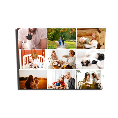 TRITXIY Personalized Photo Print Collage Picture Custom Multi Photo Canvas Poster with Your Photos for Wedding Family Couple Friends Anniversary Home Decoration Framed Ready to Hang-Collage 9 Photos