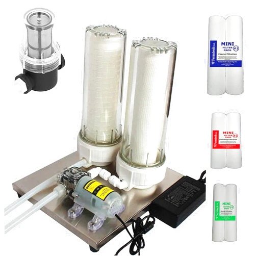 UBREW USA Fermtech Mini 2 Wine Beer Filter Starter kit with Pre-Screen, Bundle of Filters. Stainless Steel Wine/Beer/Juice/Kombucha/Liquid filter System. Home Pro 10 inch. Jet Filtration Filtering technology.