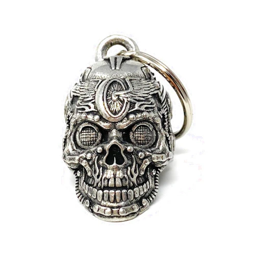 Bravo Bells Motorhead Skull Motorcycle Biker Bell Accessory or Key Chain for Luck
