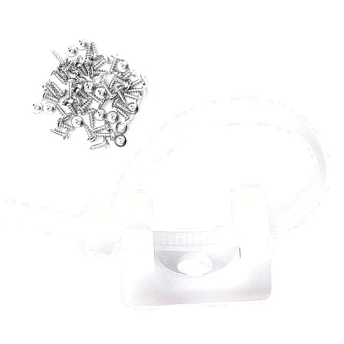 FOLAI 50 Pcs White Cable Tie Base Saddle Type Mount Wire Holder, Cable Zip Ties with Self-Locking 6 Inch & 0.145 Inch,#8 x 0.6 Inch Deep Thread Pan Head Screws